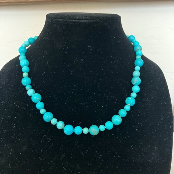 Jewelry - Genuine turquoise necklace - Whitney Kelly vintage w/sterling silver clasp-19”.